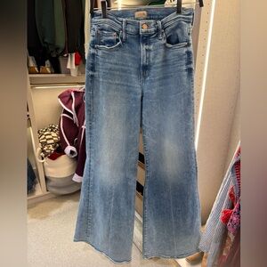 MOTHER Classic Blue Wide-Leg Jeans the Twister Skimp